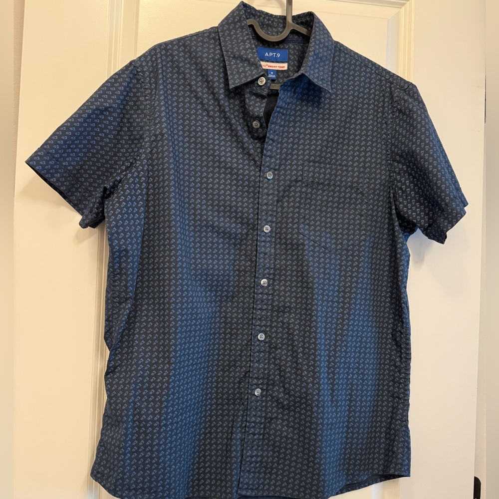 Blue short-sleeved button down
